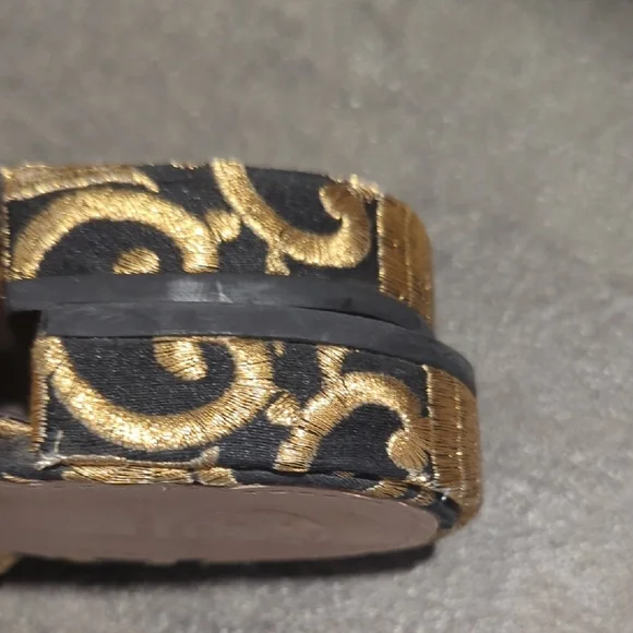 Tory Burch Women's Black and Gold Embroidered mule loafers - Picture 7 of 10